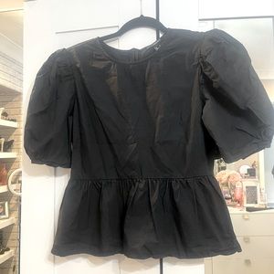 Puff sleeve peplum top